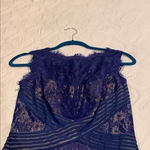 Blue and tan cocktail dress size 4P